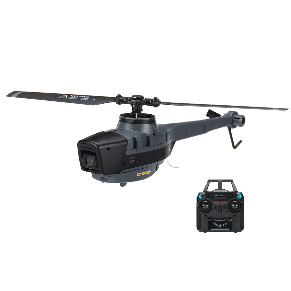 RC Helicopter with 1080P camera, robust frame, vibrant blades, flybarless, ideal for stable aerial photography and stunts.