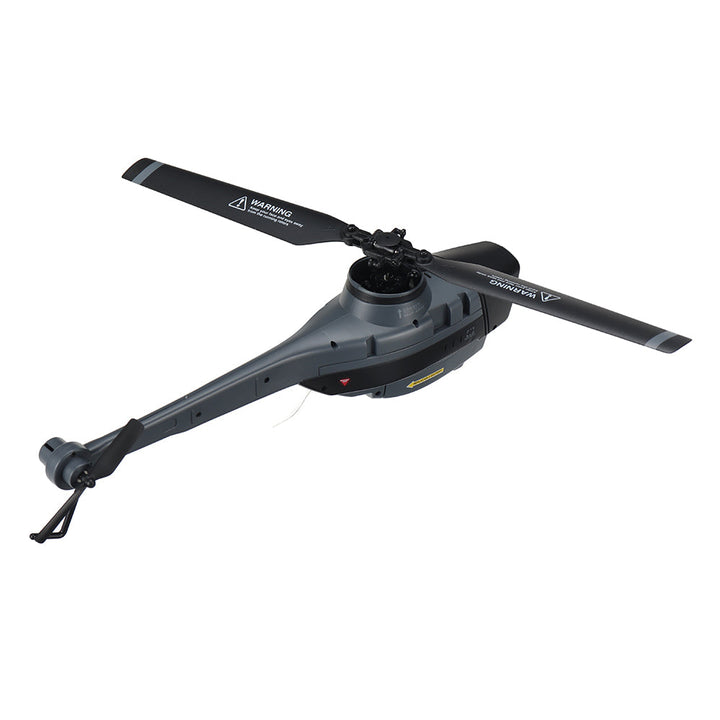 RC Helicopter with 1080P camera, robust frame, vibrant blades, flybarless, ideal for stable aerial photography and stunts.