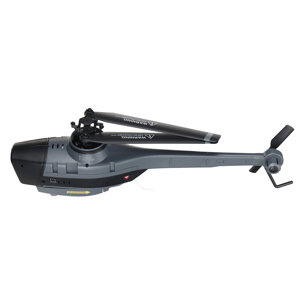 RC Helicopter with 1080P camera, robust frame, vibrant blades, flybarless, ideal for stable aerial photography and stunts.