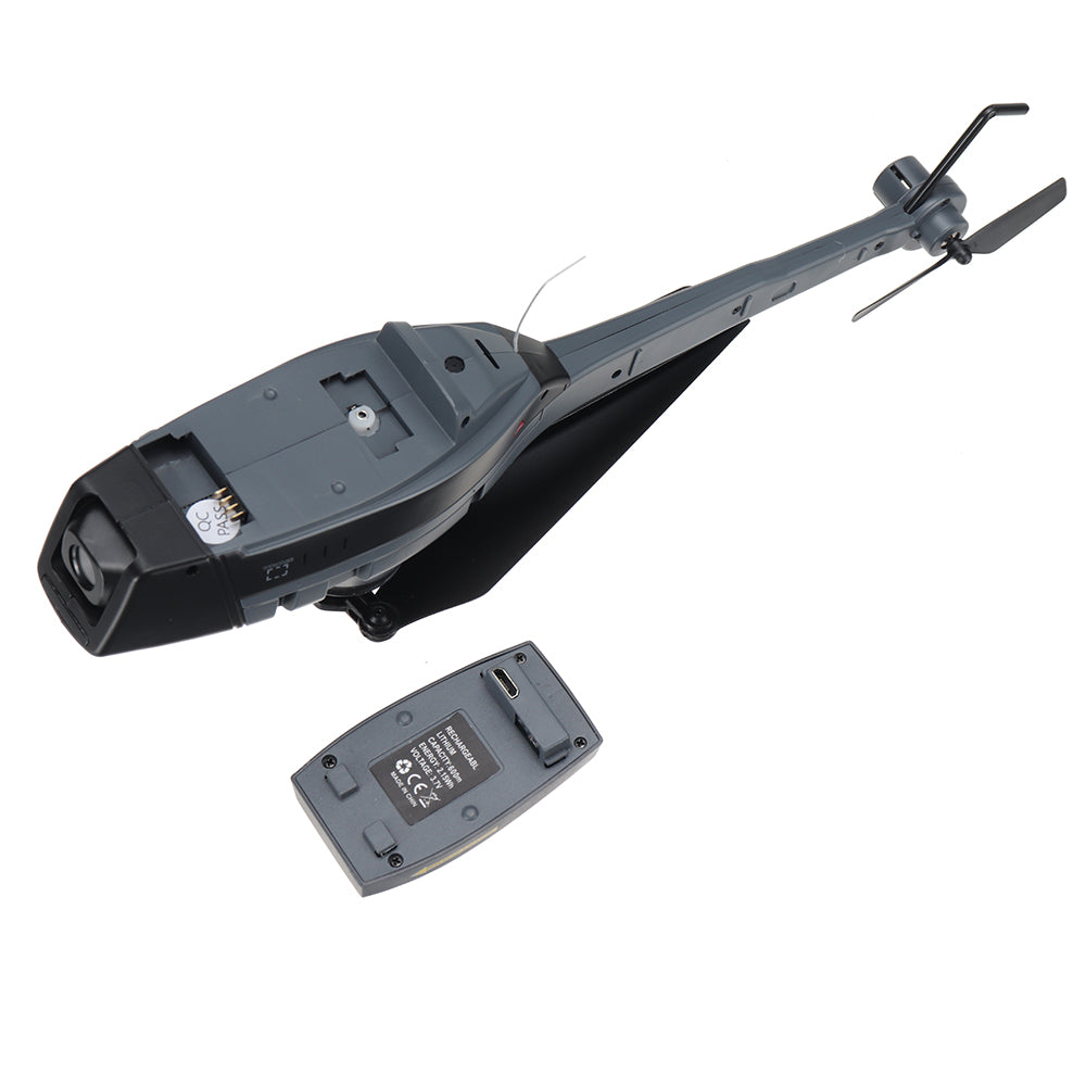 RC Helicopter with 1080P camera, robust frame, vibrant blades, flybarless, ideal for stable aerial photography and stunts.