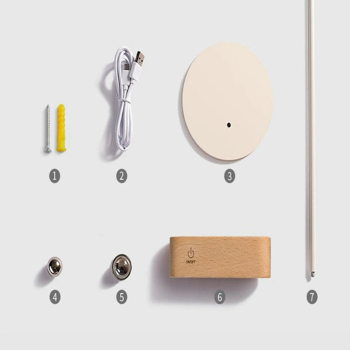 Rechargeable 360° rotatable wooden LED wall light, sleek design, solid wood, touch control, adjustable brightness, modern lam