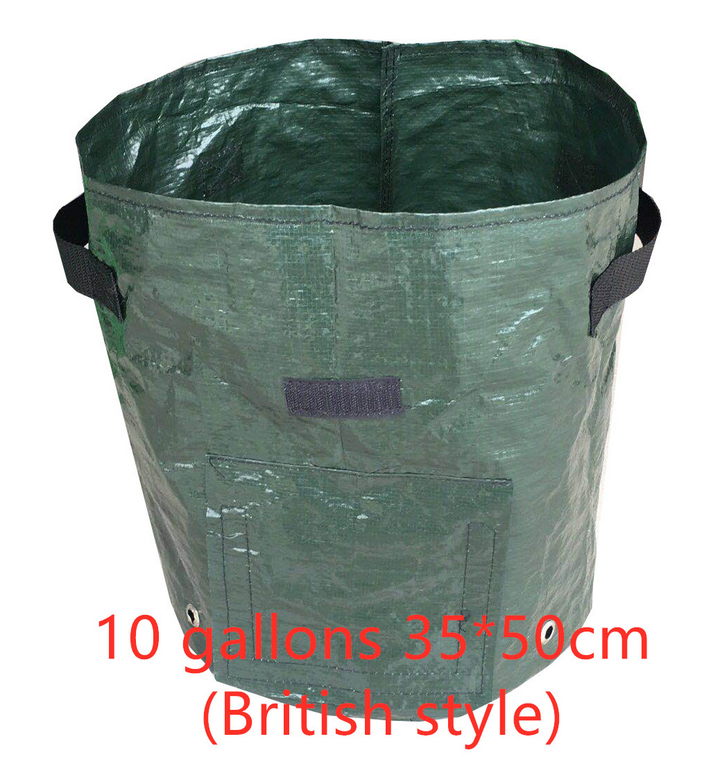"Reusable potato planting grow bag with window, black or green, durable fabric, ideal for small gardens, easy potato harvesti