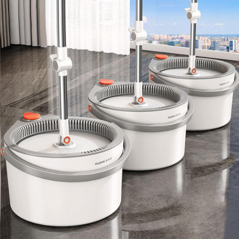 "Self-cleaning spin mop with microfiber, adjustable handle, and 360° rotation; ideal for hardwood, tile, and vinyl floors."