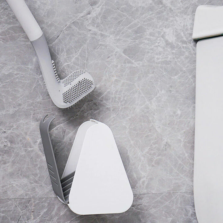"Self-cleaning toilet brush with sleek design, durable bristles, and hygienic mechanism for modern bathrooms."