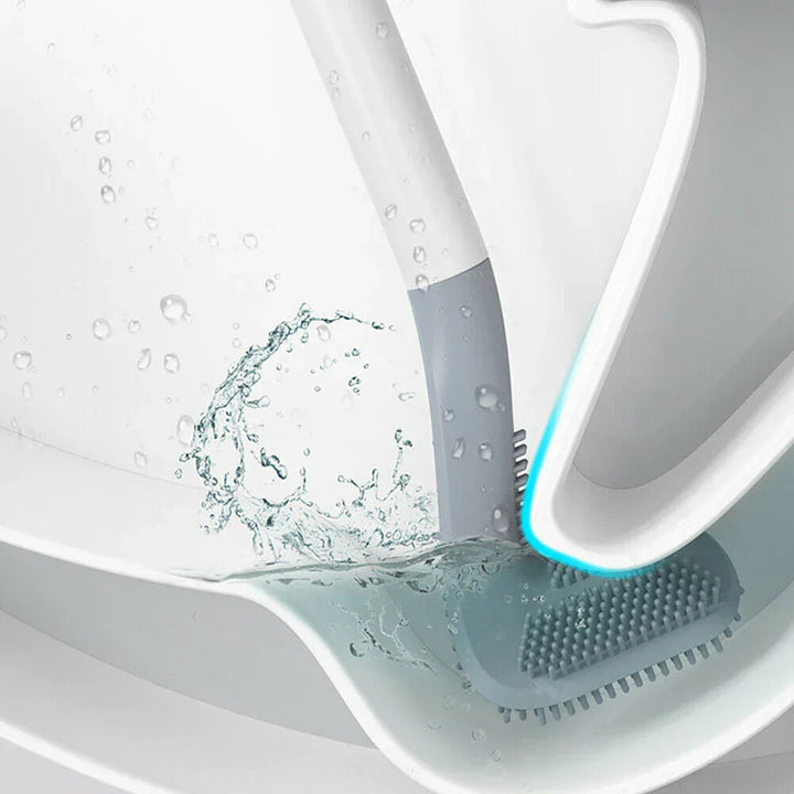 "Self-cleaning toilet brush with sleek design, durable bristles, and hygienic mechanism for modern bathrooms."