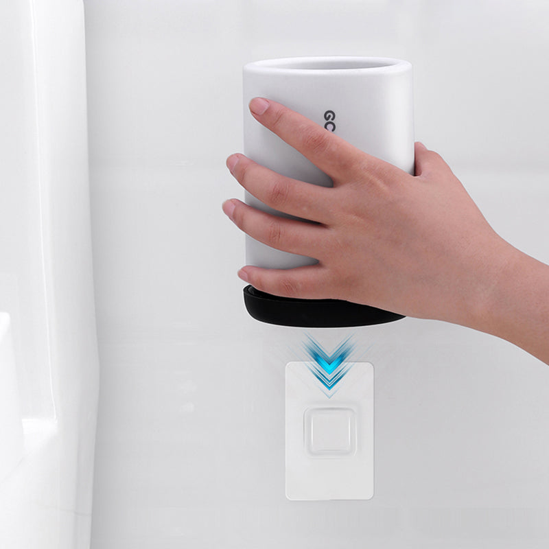 "Silicone toilet brush with non-scratch bristles, white wall-mounted design, keeps bathrooms pristine and surfaces undamaged.