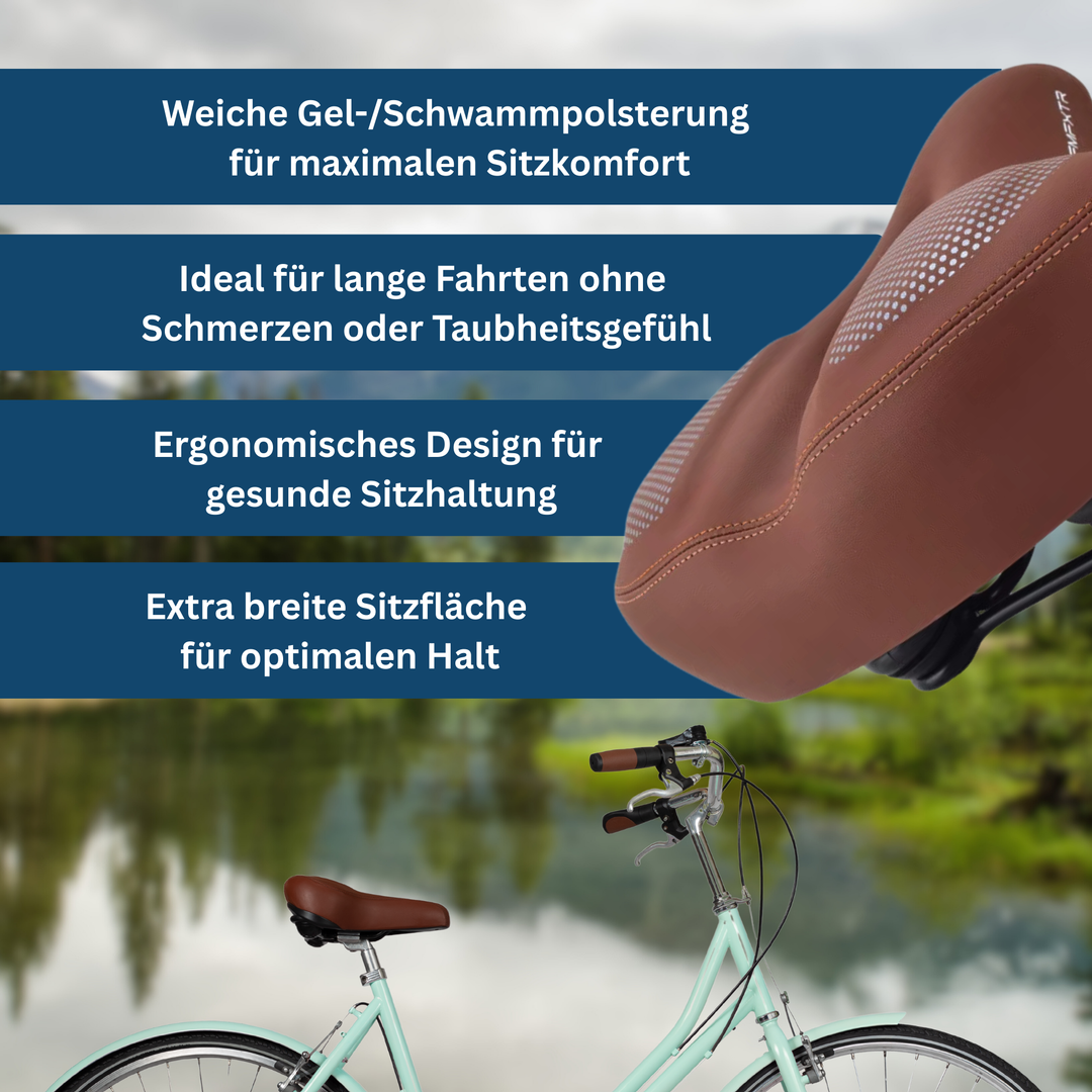 "Sleek brown ergonomic bicycle saddle with comfort design for long rides, ideal for cyclists seeking style and performance."