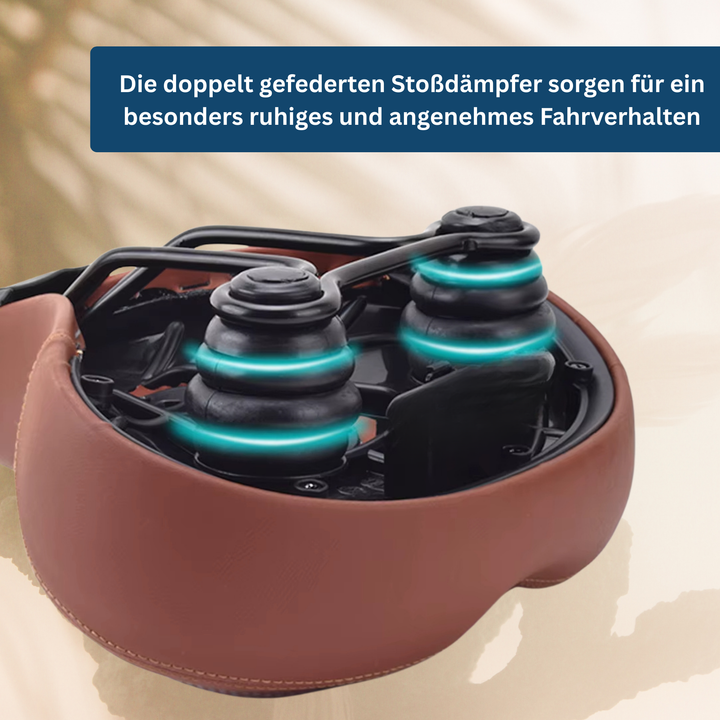 "Sleek brown ergonomic bicycle saddle with comfort design for long rides, ideal for cyclists seeking style and performance."
