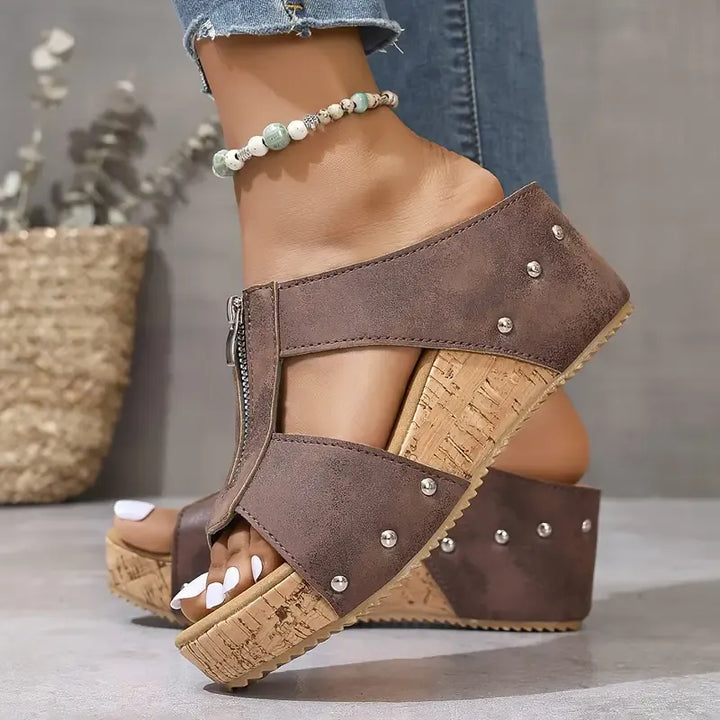 Women's Open Toe Wedge Ortho Sandals in Elegant Colors