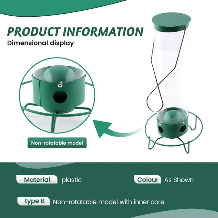 Squirrel proof metal bird feeder, heavy-duty design, stylish and functional for gardens, resists squirrels and weather.