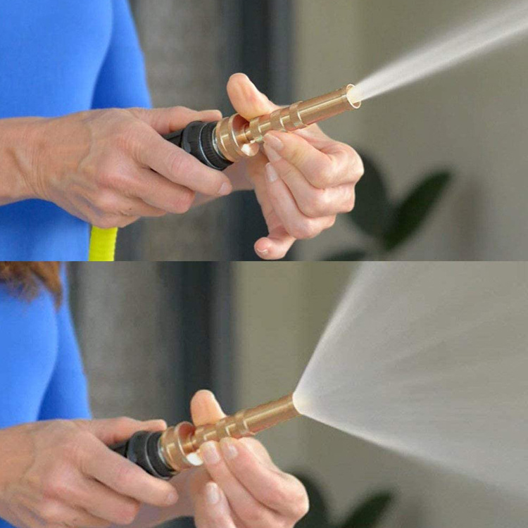 "Stainless steel garden hose, kink-proof, flexible design; features brass fittings, lightweight, and weather-resistant."