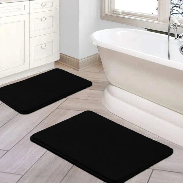 "Super Absorbent Velvet Bath Mat with Non-Slip Backing, Plush High-Density Foam for Luxurious Bathroom Comfort"