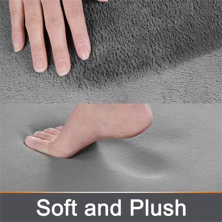 "Super Absorbent Velvet Bath Mat with Non-Slip Backing, Plush High-Density Foam for Luxurious Bathroom Comfort"
