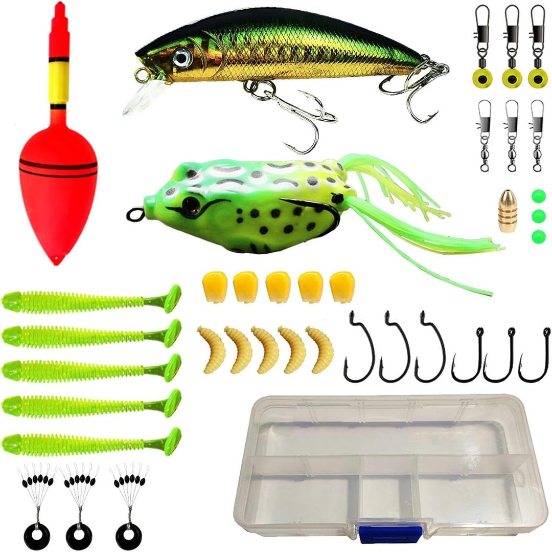 Telescopic fishing rod kit with spinning reel, carbon fiber, compact, travel-friendly, includes accessories, ideal for advent