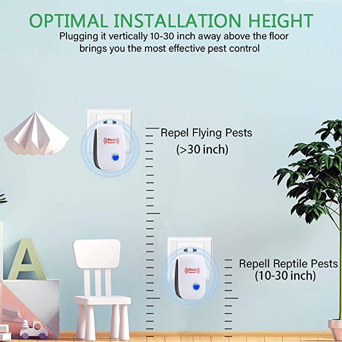 "Ultrasonic Rat Repeller, sleek device, eco-friendly, drives pests away, safe for pets, chemical-free, home pest control."