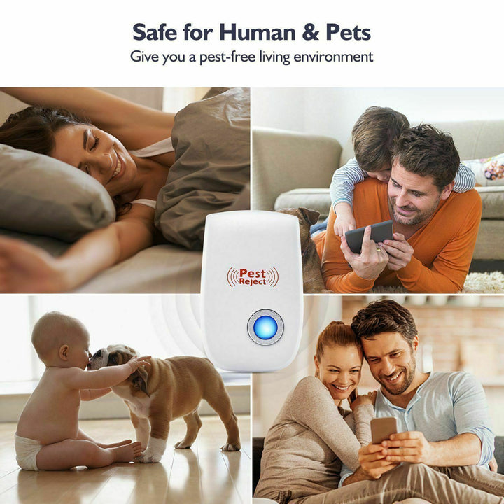 "Ultrasonic Squirrel Repeller, eco-friendly device for garden pest control, safely drives pests away with intelligent frequen