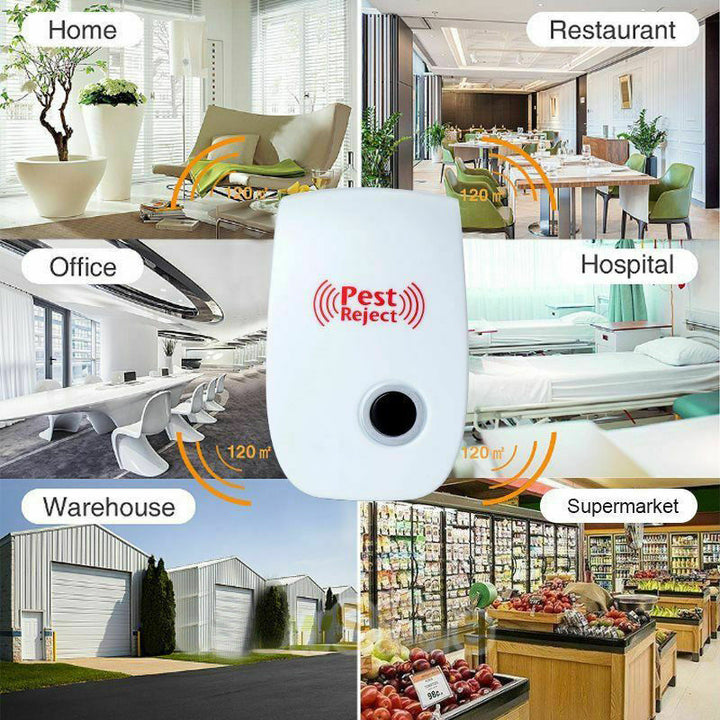 "Ultrasonic Squirrel Repeller, eco-friendly device for garden pest control, safely drives pests away with intelligent frequen