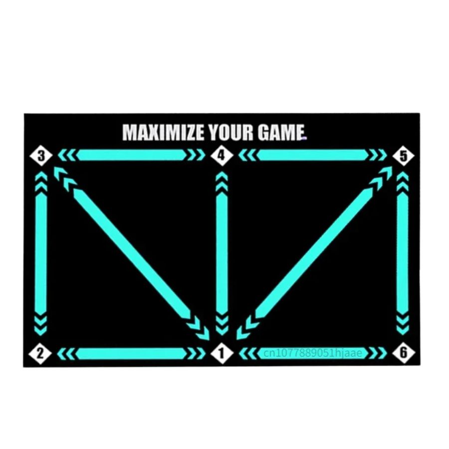 "Unisex Football Pro Training Mat with agility drills guide; 90cm x 60cm, fits home spaces, enhances dribbling and endurance.