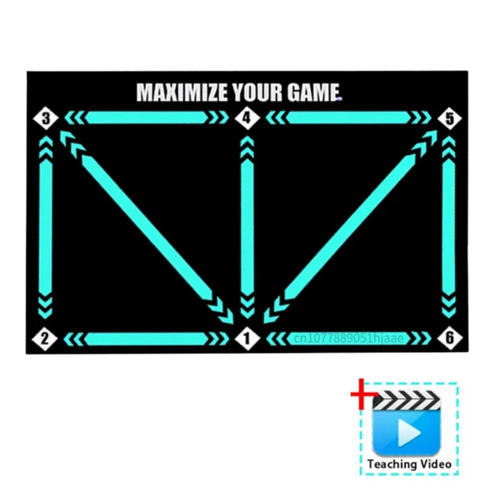 "Unisex Football Pro Training Mat with agility drills guide; 90cm x 60cm, fits home spaces, enhances dribbling and endurance.