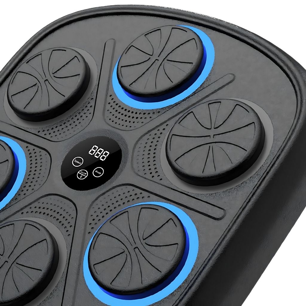 Unisex Rhythm Punch Pro Boxing Trainer with digital display, rhythm lights, and smartphone connectivity for interactive fitne