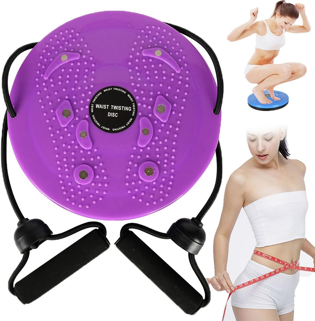 "Unisex Waist Twisting Disc Pro with tension ropes, features magnetic therapy and high-rebound design for balance and fitness