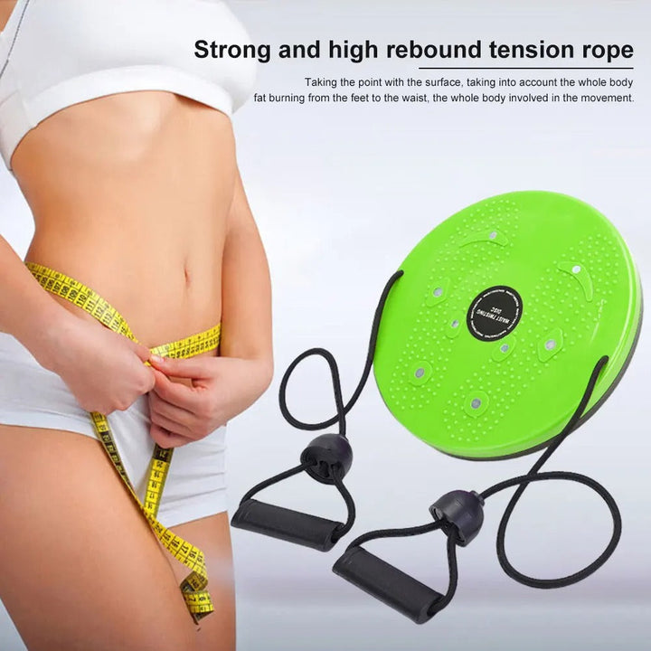 "Unisex Waist Twisting Disc Pro with tension ropes, features magnetic therapy and high-rebound design for balance and fitness