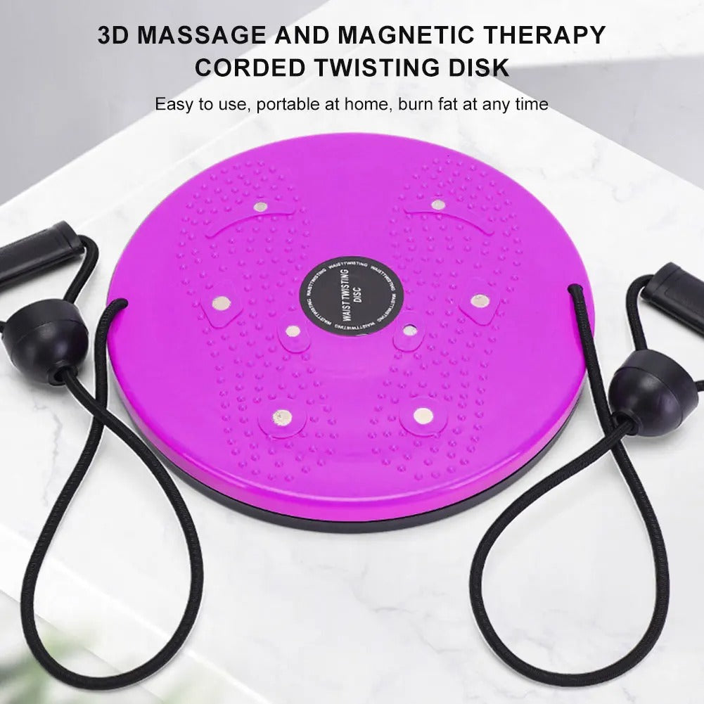 "Unisex Waist Twisting Disc Pro with tension ropes, features magnetic therapy and high-rebound design for balance and fitness