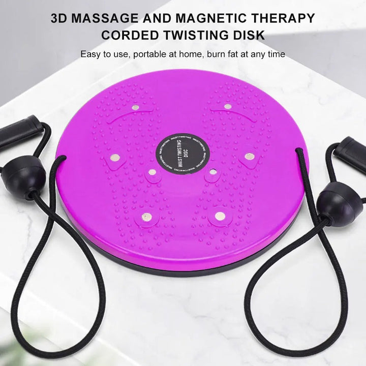 "Unisex Waist Twisting Disc Pro with tension ropes, features magnetic therapy and high-rebound design for balance and fitness