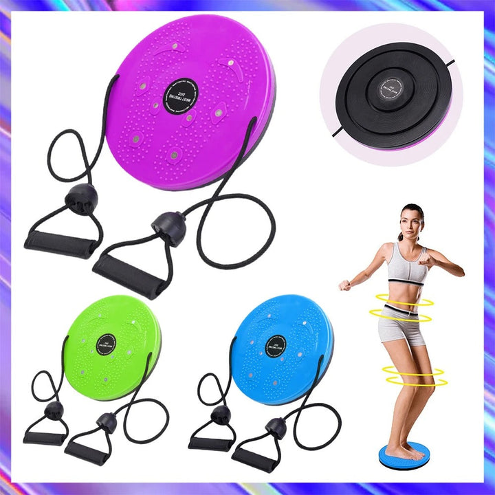 "Unisex Waist Twisting Disc Pro with tension ropes, features magnetic therapy and high-rebound design for balance and fitness