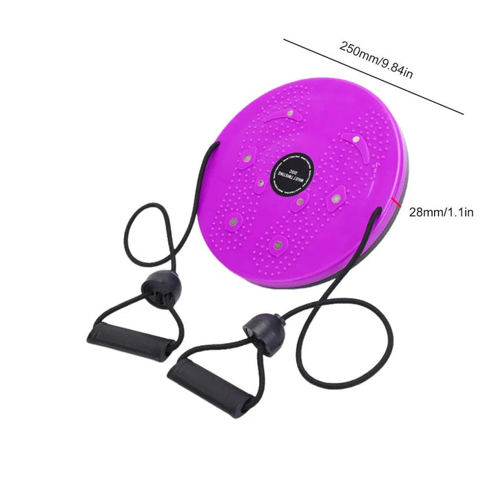 "Unisex Waist Twisting Disc Pro with tension ropes, features magnetic therapy and high-rebound design for balance and fitness