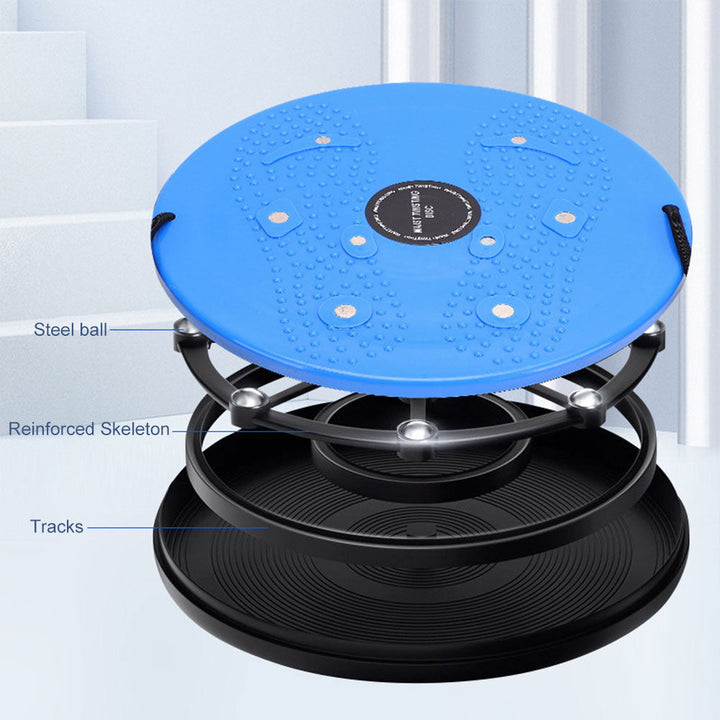 "Unisex Waist Twisting Disc Pro with tension ropes, features magnetic therapy and high-rebound design for balance and fitness