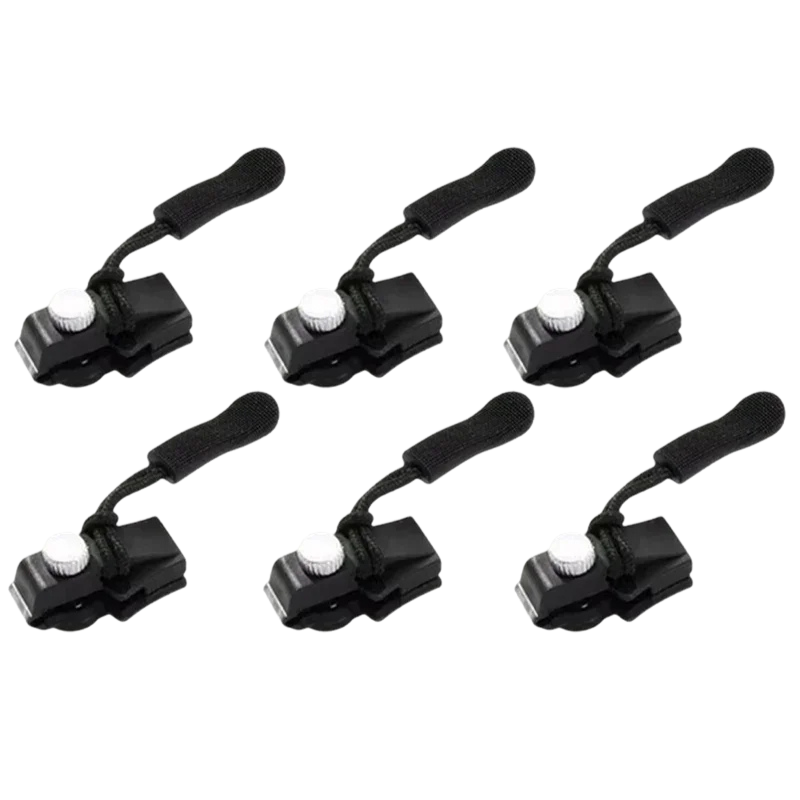 "Universal no-sew zipper repair clip shown for fast and easy tool-free fixing of broken zippers on jackets and bags."