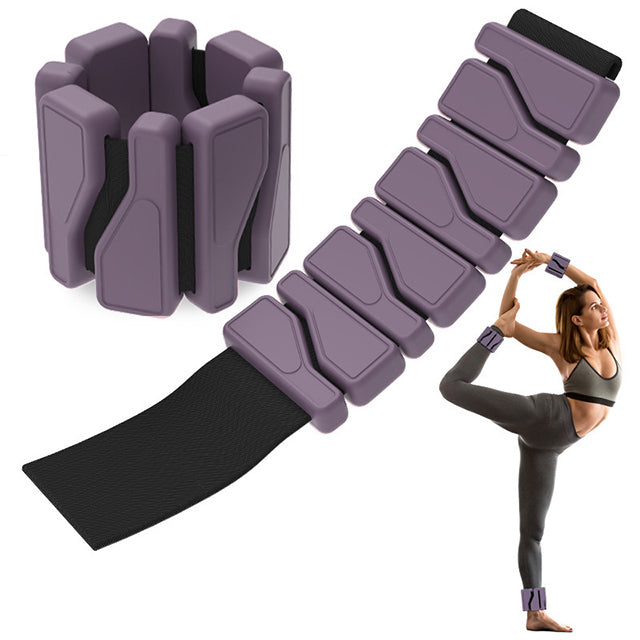 Women's adjustable silicone weights in sleek olive green, perfect for enhancing workouts. Suitable for wrists and ankles.