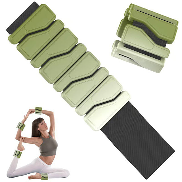 Women's adjustable silicone weights in sleek olive green, perfect for enhancing workouts. Suitable for wrists and ankles.