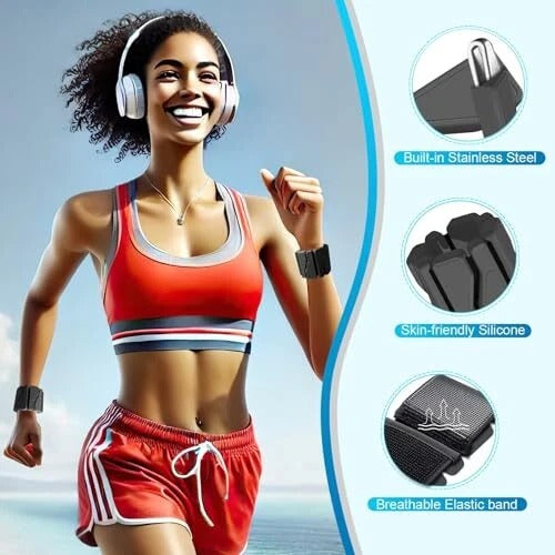 Women's adjustable silicone weights in sleek olive green, perfect for enhancing workouts. Suitable for wrists and ankles.