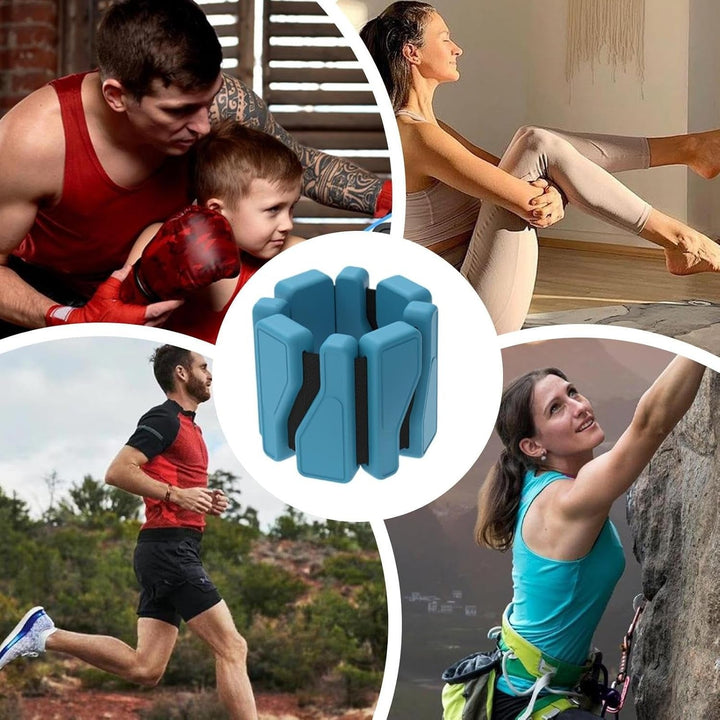 Women's adjustable silicone weights in sleek olive green, perfect for enhancing workouts. Suitable for wrists and ankles.