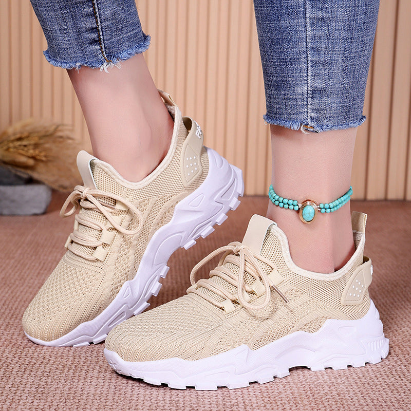Women's grey orthopedic sneakers with shock-absorbing soles, non-slip, breathable design for comfort and stylish support.